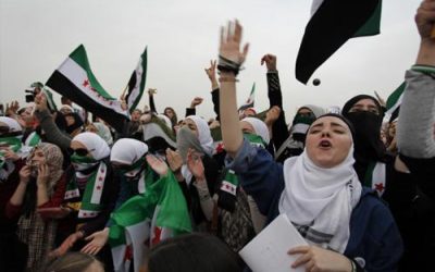 زنان در خط مقدم اعتراض به افراط گرایی در ادلب